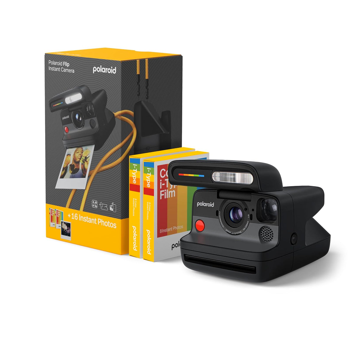 Polaroid Flip Cámara Instantánea con Película Incluida - Negro -