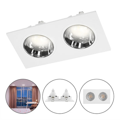 ILLUX Lámpara Downlight Cuadrada 2 Spots GU5.3 LED 9W Neutra 4000K Blanco Cromo TL-2913.BCRKT40