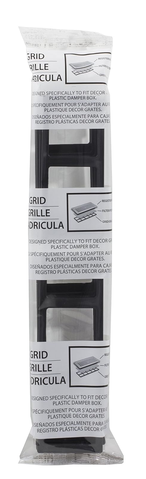 Decor Grates FRP212 - Retenedor de filtro de aire para rejillas de decoración, 2 x 12 pulgadas, paquete de 4, color negro