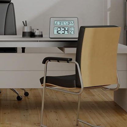 La Crosse Technology 513-1419BLv4-INT - Reloj de Calendario atómico Completo con dígitos Extra Grandes