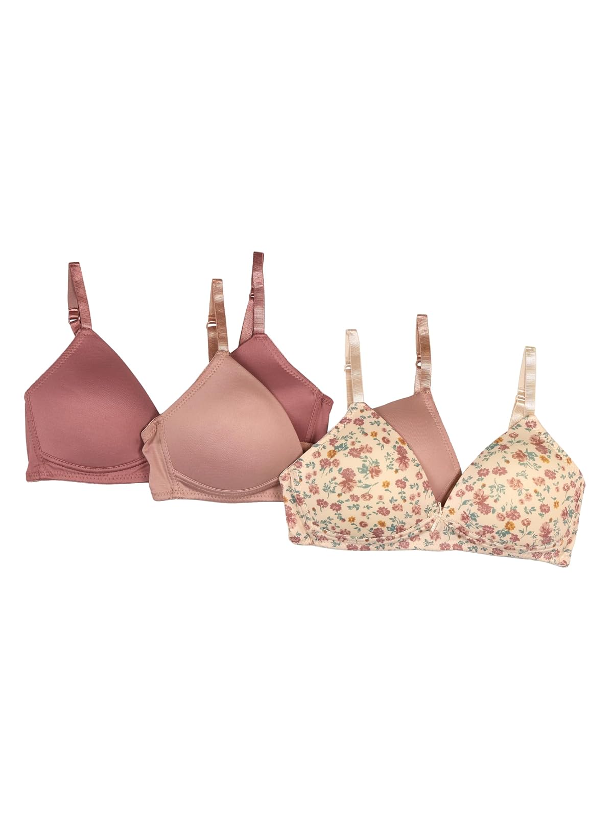 Tahari Brasier Moldeado sin Varillas para niña, paquete de 3 - 32A - Mini Floral