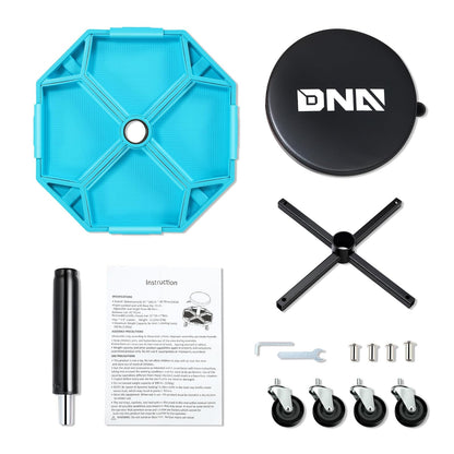 DNA MOTORING - Taburete mecánico neumático de Altura Ajustable con Bandeja de Herramientas, Capacidad máxima de Peso de 300 Libras, Azul, TOOLS-00480