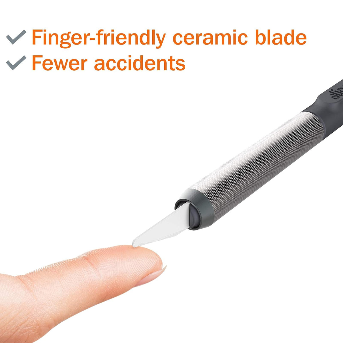 Slice 10518 Cuchillo para Manualidades, Borde Apto para Dedos, opción más Segura, Nunca se oxida, Dura 11 Veces más Que el Acero, Corte de precisión (Paquete de 1)
