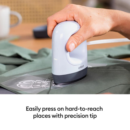 Cricut EasyPress Mini LT - Verde menta - Mini prensa de calor para presionar zapatos, ropa de bebé, camisetas y más, fácil de usar con un solo ajuste, punta de precisión, mini plancha compacta y