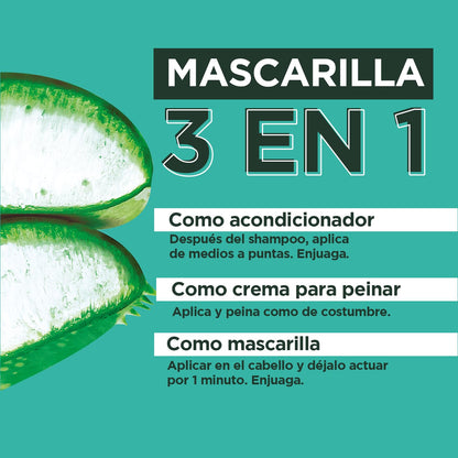 Kit Garnier Fructis HairFood Aloe Vera mascarilla para cabello 2Pack | Mascarilla para cabello de hidratación profunda para cabello deshidratado, 350ml c/u, fórmula 98% natural.