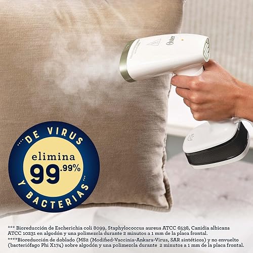 Oster® Vaporizador de Mano Plegable, Portátil, Ligero y Compacto, Blanco, GCSTFS200