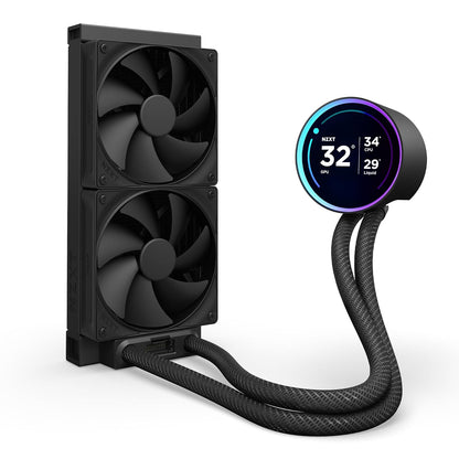 NZXT Kraken Elite 240 2024 - AIO CPU Liquid Cooler - 240mm Radiator - 2 x F120P Fans - Customizable 2.72" IPS LCD - NZXT Turbine Pump - AMD® AM5, AM4 - Intel® LGA 1851/1700, 1200/115X - Black
