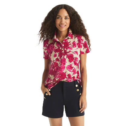 Nautica Polo de Manga Corta con Botones para Mujer