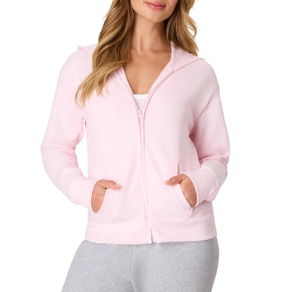 Hanes Sudadera con Capucha y Cierre Completo para Mujer - Rosa pálido - 2XL