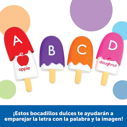 Learning Resources Mini ABC Pops, Actividades de Aprendizaje Preescolar, Juguetes Montessori, Juguetes de Aprendizaje y educación, paletas, 52 Piezas, A Partir de 3 años