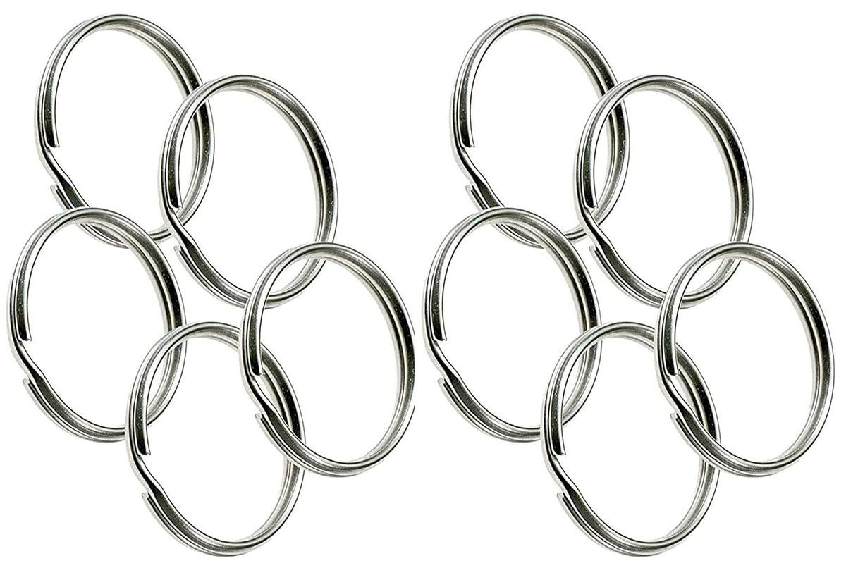 Lucky Line 7910010 - Anillo de acero templado chapado en níquel de 7,62 cm, 10 unidades