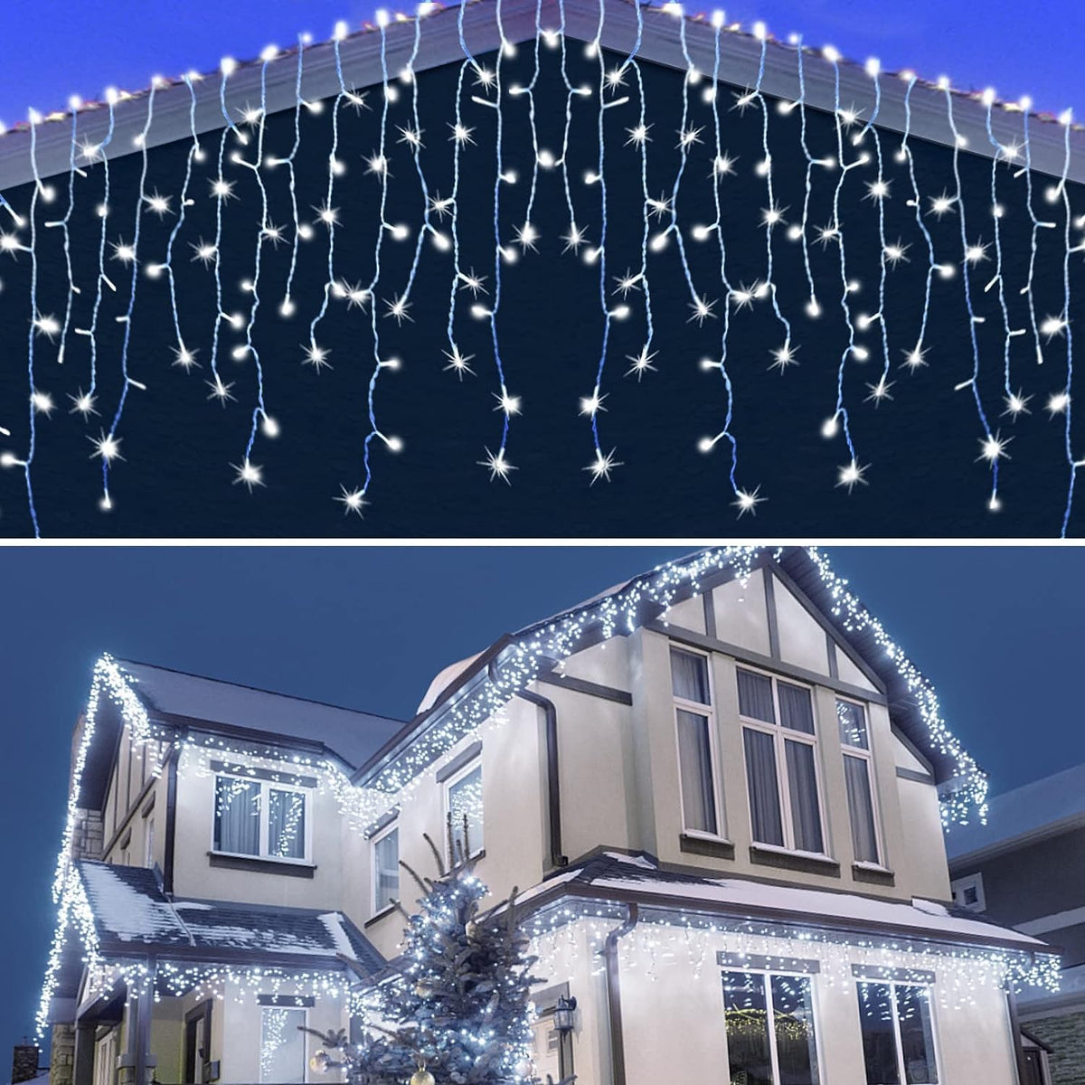 DOSYU Luces Navideñas en Cascada LED, 13 m, 700 LED, IP44 - 13M 700LED - Blanco frío