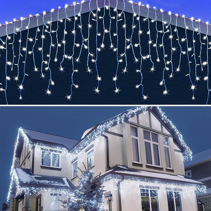 DOSYU Luces Navideñas en Cascada LED, 13 m, 700 LED, IP44 - 13M 700LED - Blanco frío