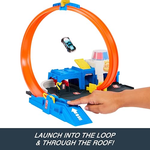 Hot Wheels City Pista de Juguete Súper Estación de Policía para niños de 4 años en adelante