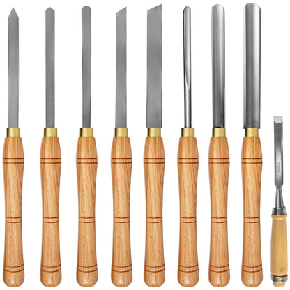 VEVOR Herramientas de Torno Madera gubias para tallar madera Acero de Alta Velocidad 8 Cinceles para Tornear Madera Gubias para Tallar Madera Ampliamente 45 x 32 x 4,2 cm torno para madera