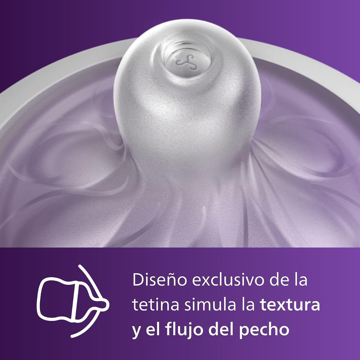 Philips Avent Tetina Natural Response Flujo 4 - Rápido | Facilita combinar pecho y biberón | Solo libera leche cuando succiona | Antigoteo y válvula anticólicos | 4 pz | SCY964/44