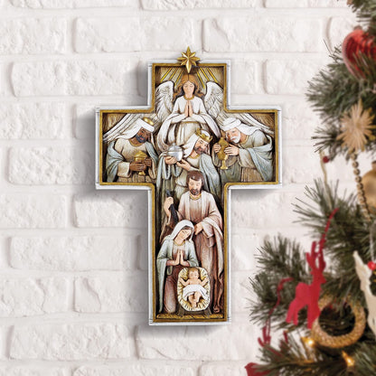 Avalon Gallery Nativity Holy Family - Cruz de pared de 12 pulgadas