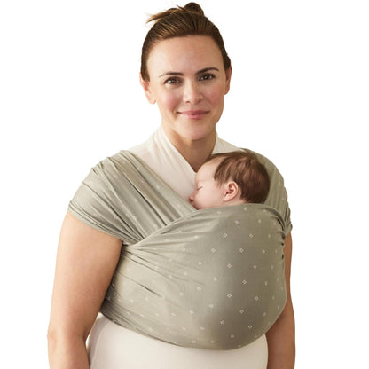 Aura Baby Wrap Sustainable Knit - Olive Diamonds