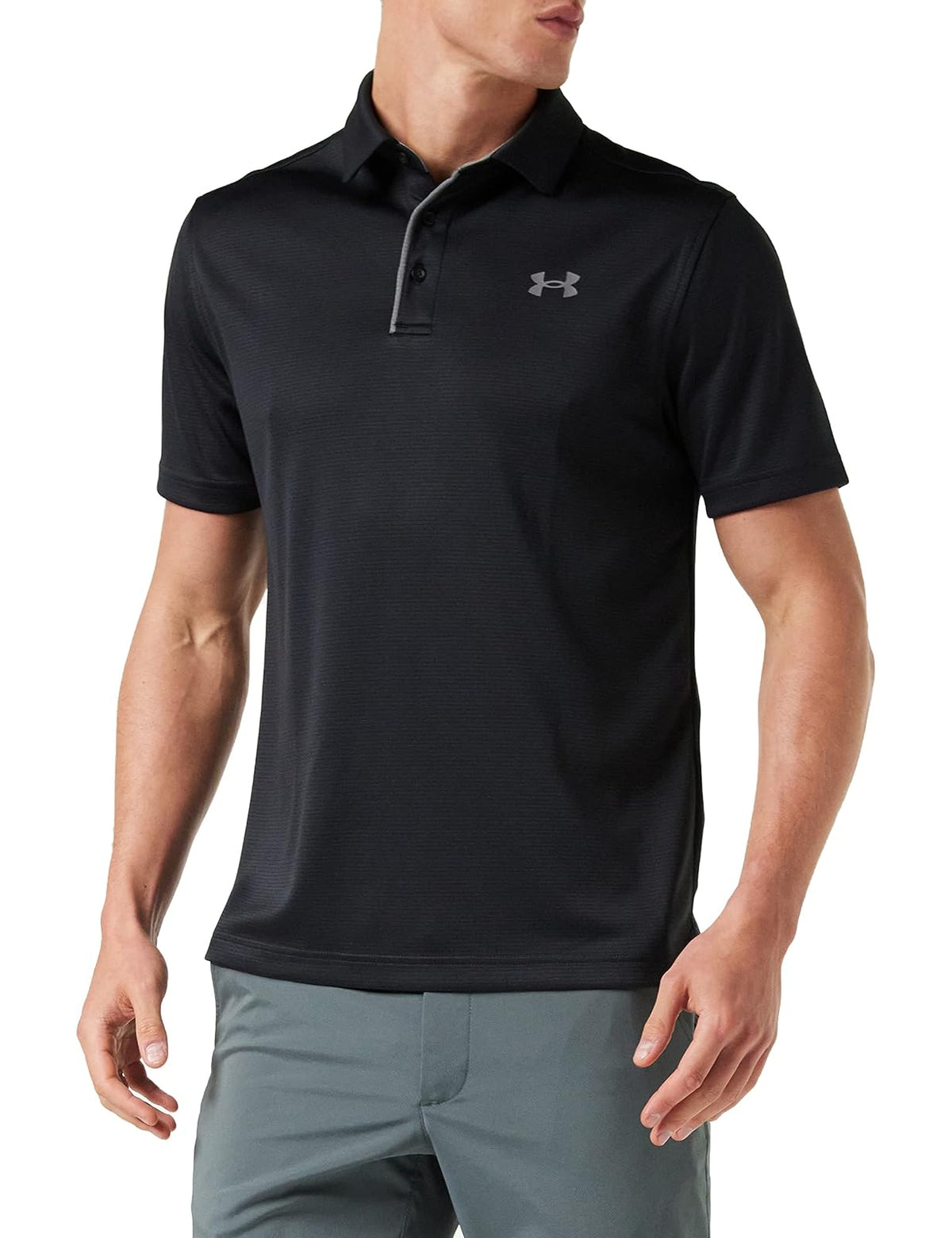 Under Armour Polo de Golf UA Tech para Hombre - XL Alto - Negro - Grafito - Grafito