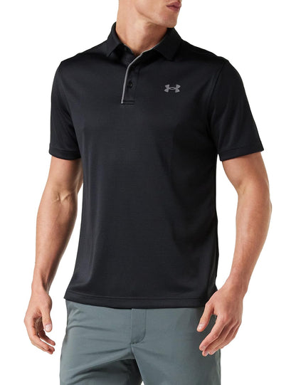 Under Armour Polo de Golf UA Tech para Hombre - XL Alto - Negro - Grafito - Grafito