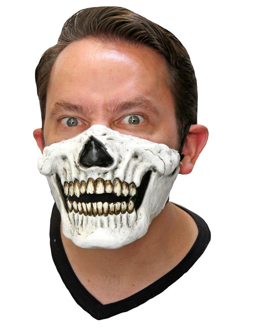 Cubrebocas de Calavera, Cubrebocas hecho de latex con Diseño Chistoso Ideal para Halloween (NO es de grado medico)