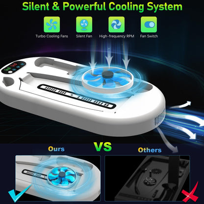 AMZDM for PS5 Stand Cooling Station with Dual PS5 Charging Station Playstation 5 Console Cooler Docking Station with Cooling Fan PS5 Controller Fast Charging PS 5 Disc & Digital Standard Version White