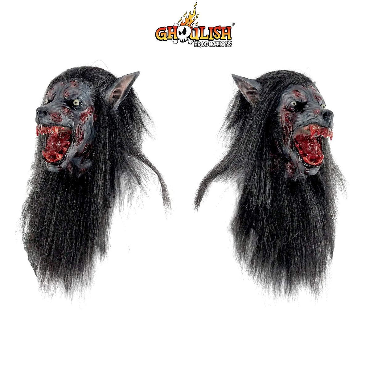 Black Wolf, Máscara de Hombre Lobo Bestia Sangrienta, Máscaras de Hombres Lobo Ideal para Disfraz de Halloween
