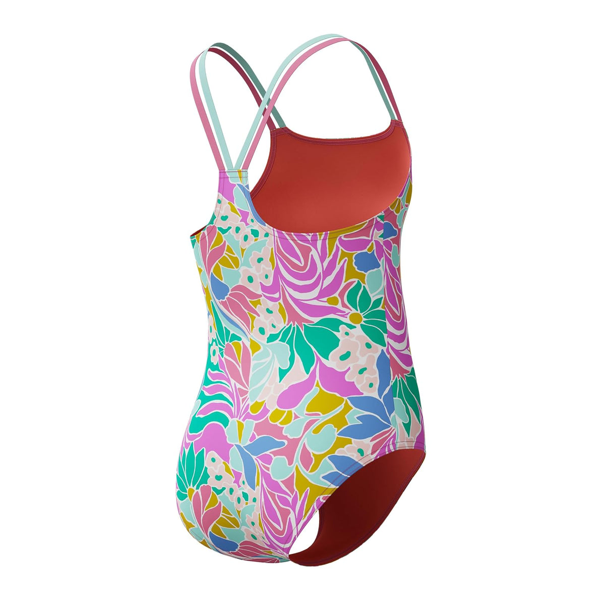 Speedo - Traje de baño para niña, con Espalda Cruzada, 1 Pieza