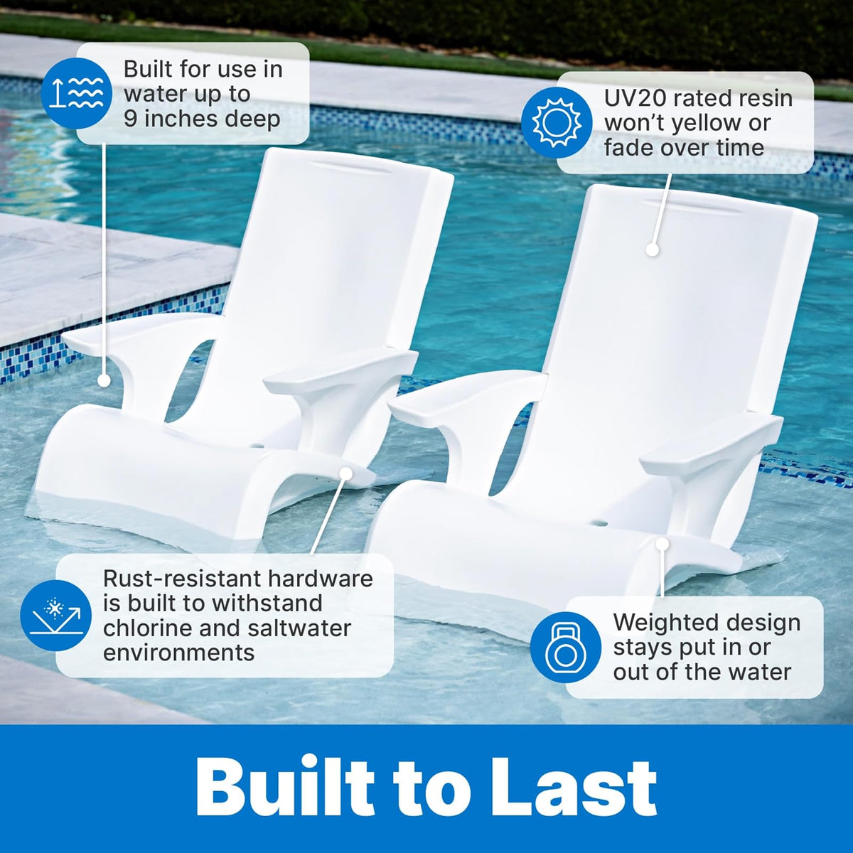 Step2 Vero - Silla para Piscina, Color Blanco