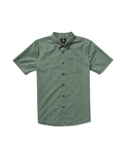 Volcom Bankstone - Camisa Tejida de Manga Corta para Hombre, Ligera, Abotonada, Mezcla de algodón Suave, Ajuste Casual para Verano