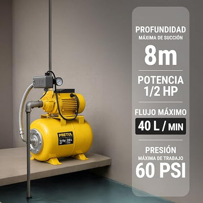 Pretul HIDR-1/2X24P, Bomba hidroneumática 1/2 HP, 24 litros
