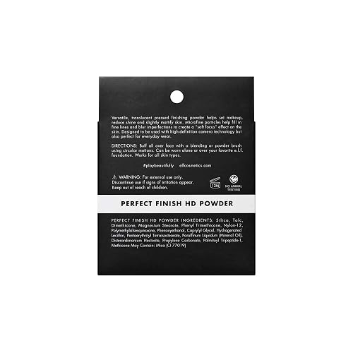 e.l.f. Studio Perfect Finish HD Powder - Translucent Net Wt. 0.28oz (8g) | Elimina Brillo y Difumina la Piel para una Cobertura Natural de Alta Definición, Vegano y Libre de Crueldad Animal