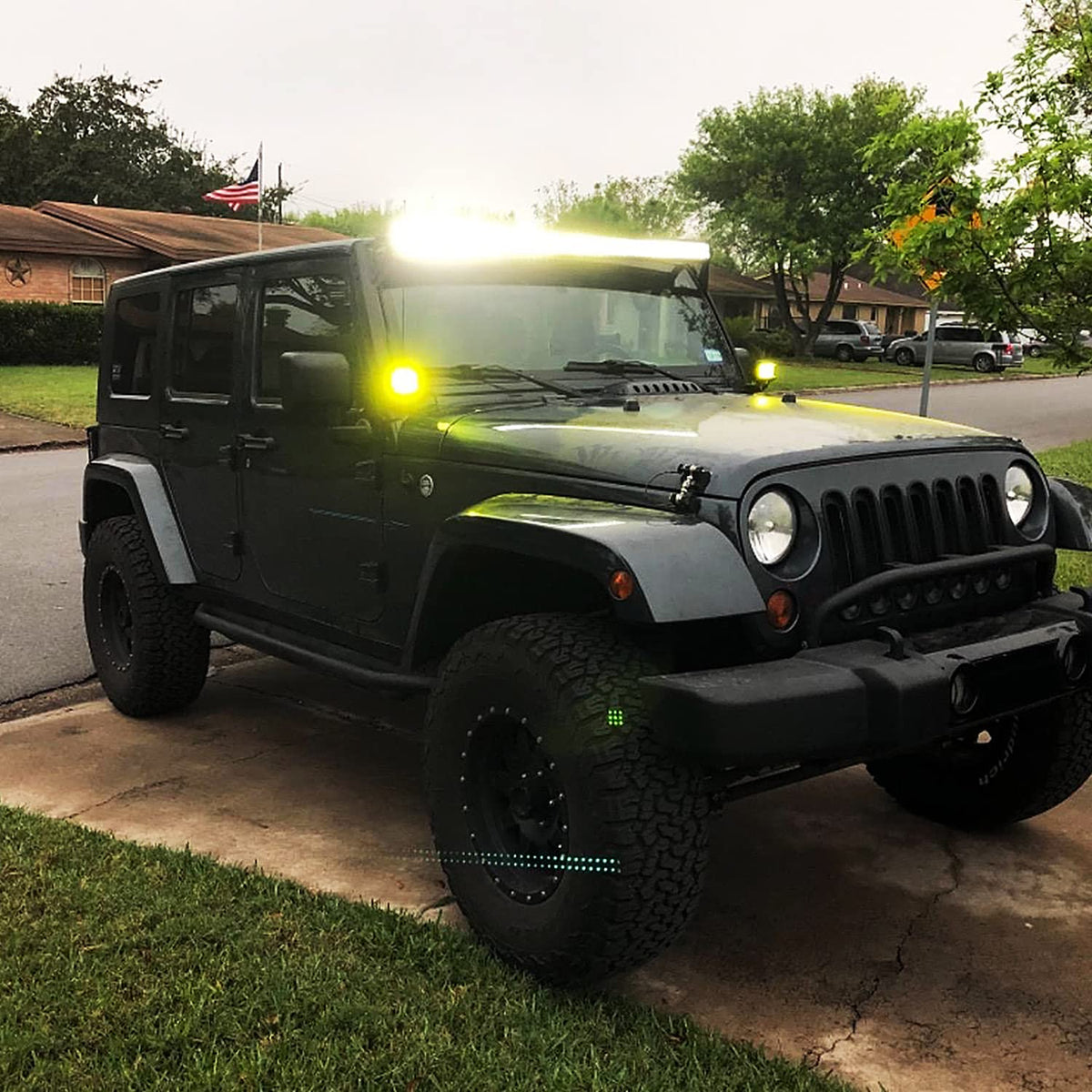Nilight 18031S-B Luces Antiniebla LED de Triple Fila de 36W para Camiones Jeeps UTV ATV Barcos Marinos, Redonda, Ámbar, 2 Piezas 4 Pulgadas