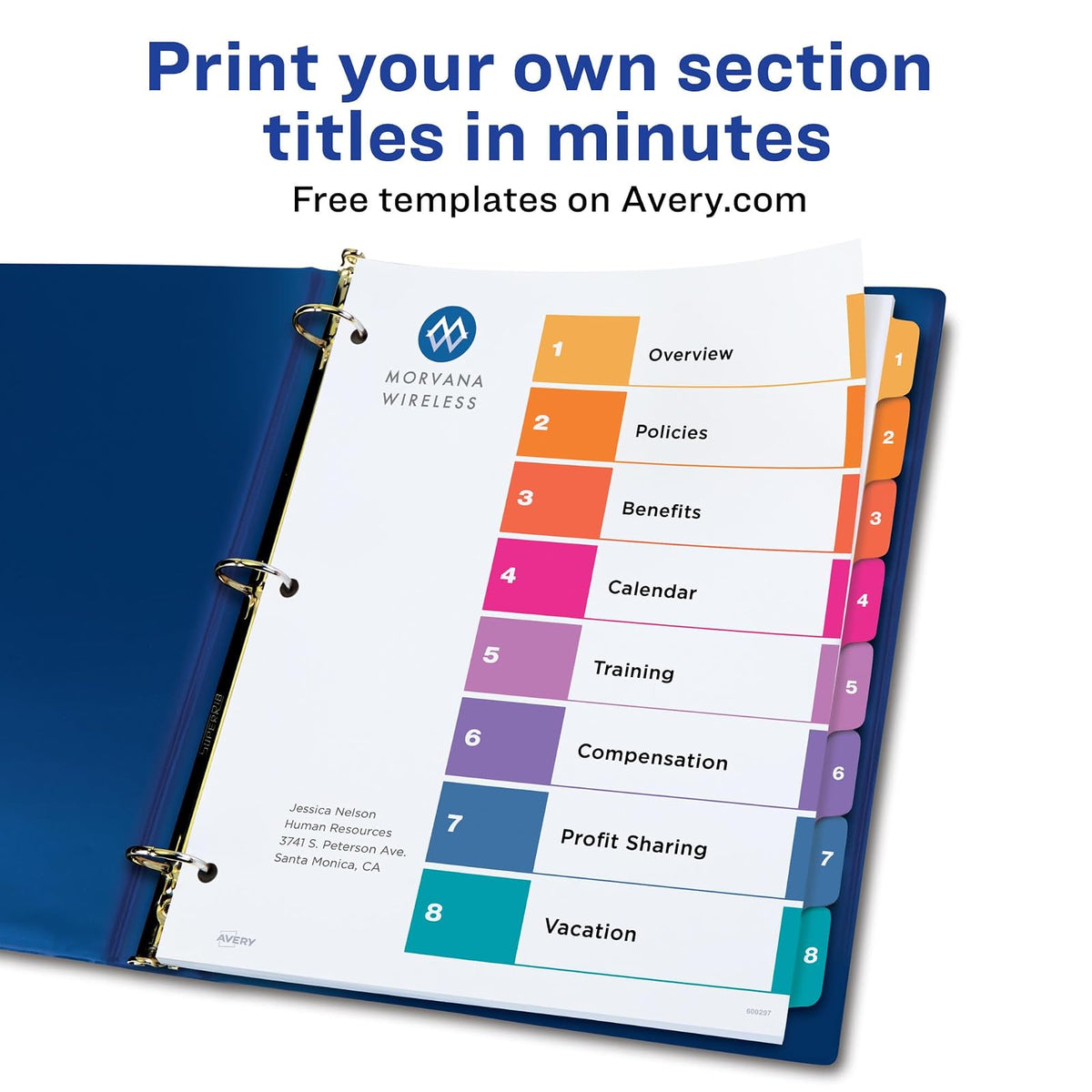 Avery Ready Index® Índices Separadores con tabla de contenido