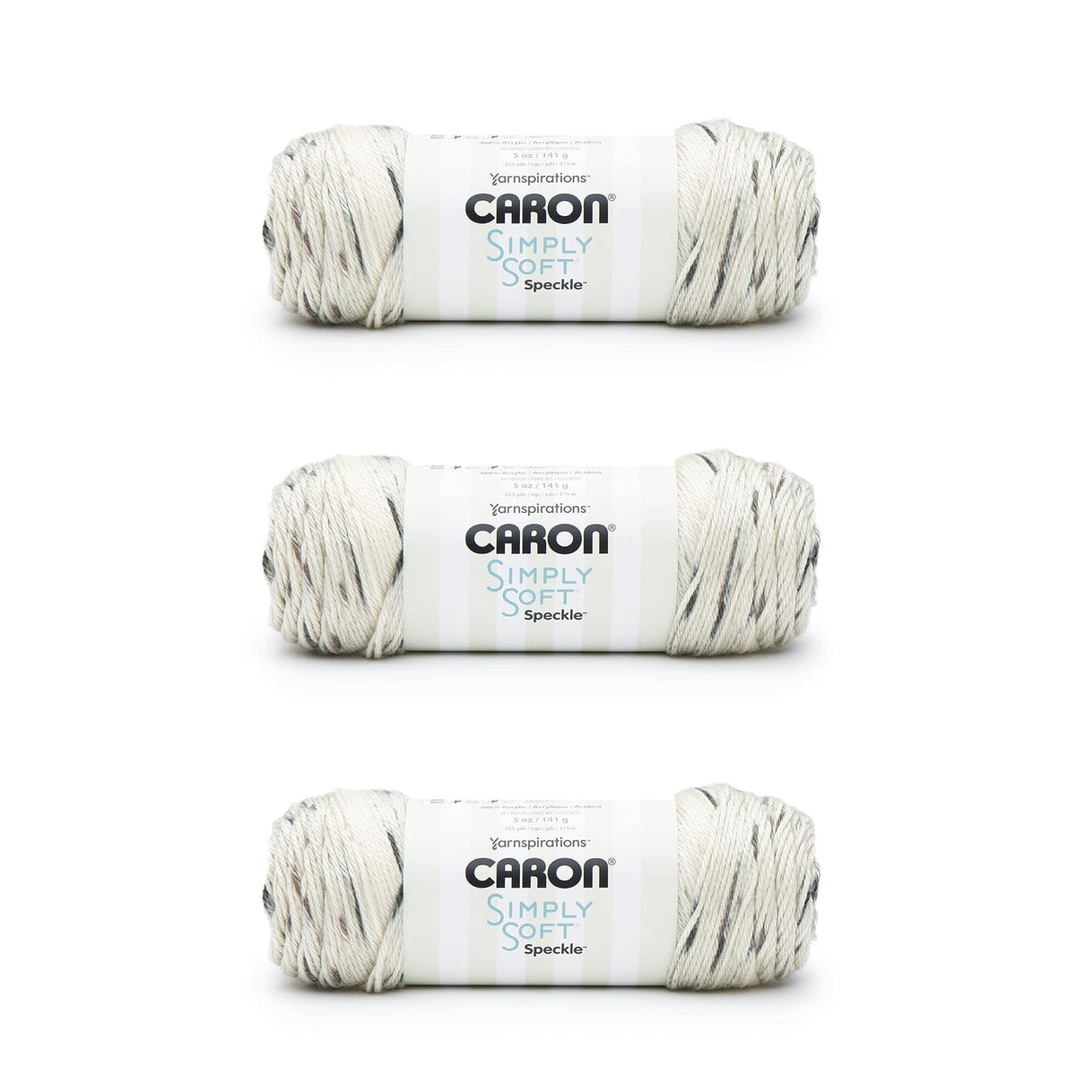 Caron Simply Soft Estambre Acrílico Diseños Especiales, Paquete de 3 x 141 g - Manchas de concha marina