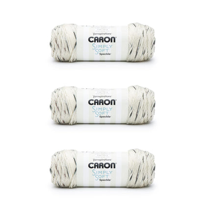 Caron Simply Soft Estambre Acrílico Diseños Especiales, Paquete de 3 x 141 g - Manchas de concha marina