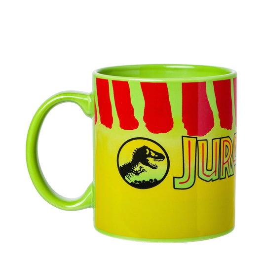 Silver Buffalo Jurassic Park Green SUV - Taza de cerámica de 20 onzas | Diseño icónico de vehículo de parque, capacidad generosa, mango cómodo, vajilla diaria
