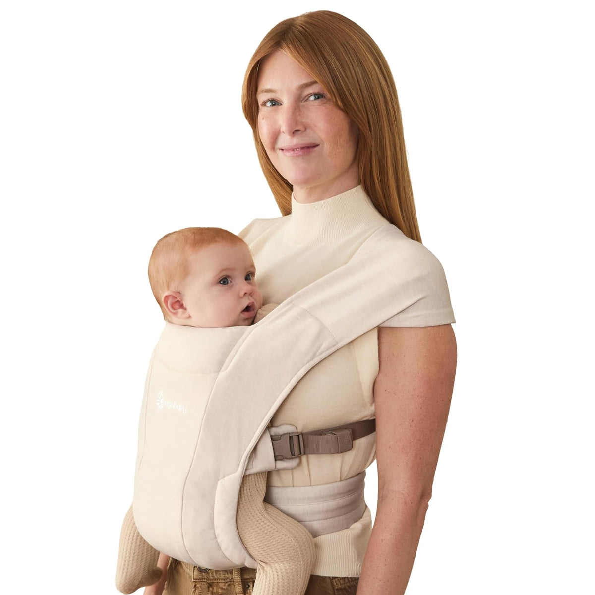 Ergobaby Embrace Portabebés para Recién Nacido, 7-25 lb - Crema - Ponte Knit