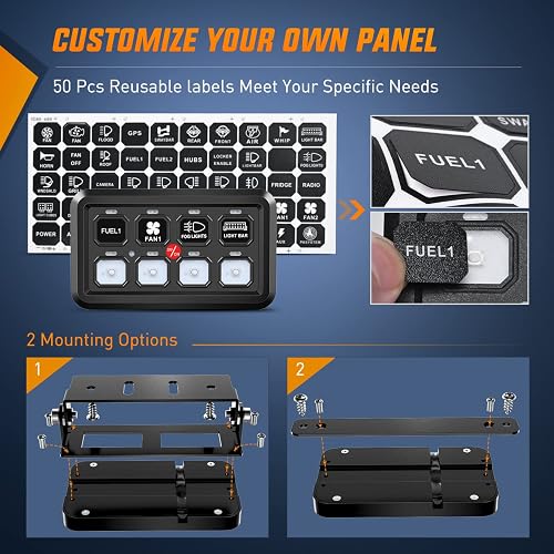 Nilight - Sistema de control de circuitos de control de circuito, arnés de cableado de fusible, regulable, para interruptor LED de 12 V, automóviles, camiones, campistas, SUV, 2 años de garantía, azul