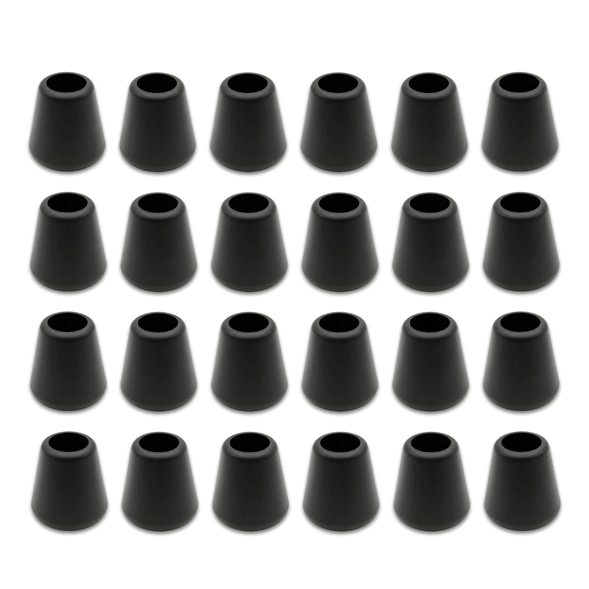 Shepherd Hardware Puntas de Goma para Patas de Muebles - 1.3 cm negro, paquete de 24