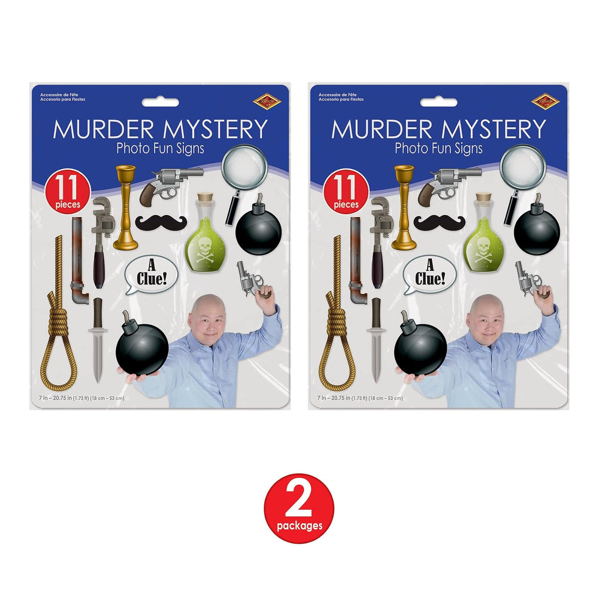 Beistle 53397 - Señal de foto de misterio de asesinato, 7"-203⁄4", multicolor