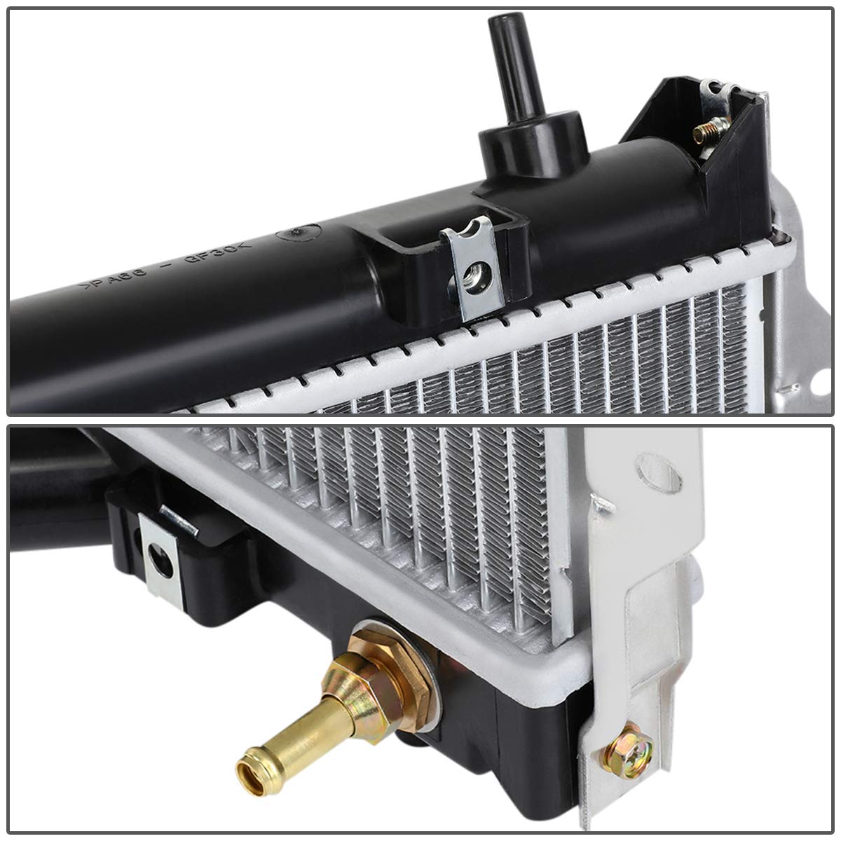 DNA Motoring OEM-RA-2298 Radiador de núcleo de aluminio completo estilo OE compatible con 01-10 PT Cruiser AT, 20-3/8 pulgadas de ancho x 18 pulgadas de alto x 1 pulgada de profundidad, entrada de 1-1/4 pulgadas, salida de 1-3/8 pulgadas