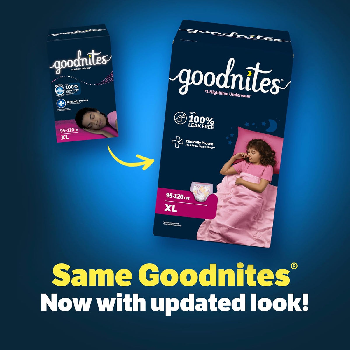 Goodnites Ropa interior nocturna para niñas XL (100 a 150 libras). ), 14 Ct