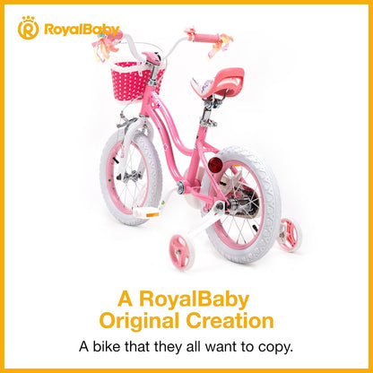 Royalbaby Stargirl - Bicicleta Infantil para niñas de 12 a 14 a 16 a 18 Pulgadas con Cesta para niños de 3 a 10 años