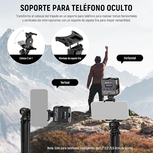 NEEWER Trípode para iPhone con Mando a Distancia, Mini Trípode Flexible para Teléfono Vlog Selfie Stick con Soporte Movil y Adaptador Action CAM Compatible con iPhone 16 GoPro Hero 13 Insta360
