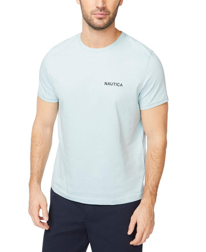 Nautica Playera Cuello Redondo para Hombre, Manga Corta - M - Azul