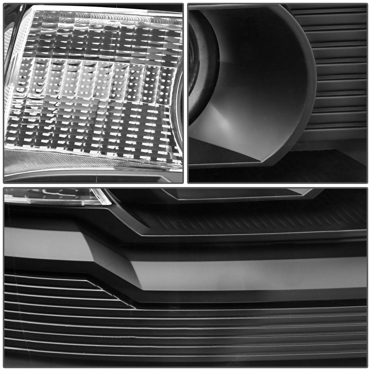 Dna Motoring Faros Delanteros de Repuesto, Carcasa Negra, para Sierra 14-17, HL-OH-GMCS14-BK-CL1