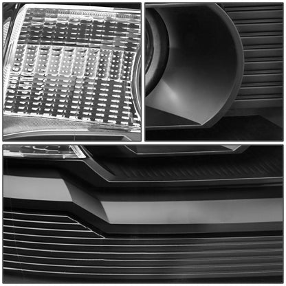 Dna Motoring Faros Delanteros de Repuesto, Carcasa Negra, para Sierra 14-17, HL-OH-GMCS14-BK-CL1