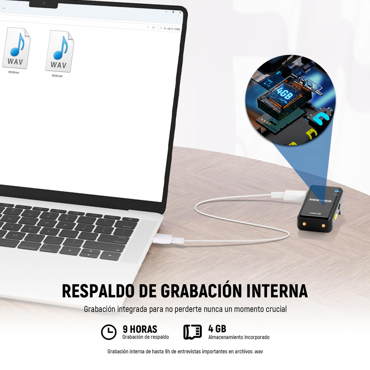 NEEWER CM28 Micrófono Solapa Inalámbrico Profesional Sistema con Estuche de Carga, Reducir Ruido de 1 Clic, Almacenamiento 4GB, Reproducción 9H, Micrófono Compatible con iPhone/Android/PC/Cámara