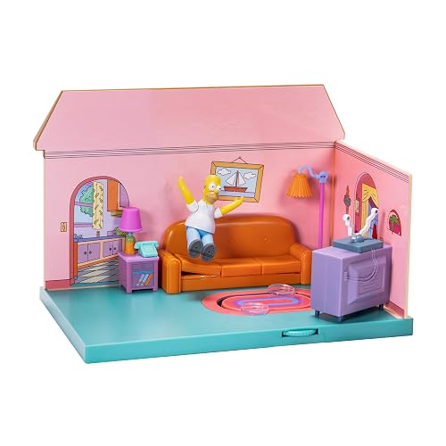Jakks Pacific – Los Simpsons – Set de Juego – Sala Familiar de Los Simpsons – Incluye a Homero Simpson - Licencia Oficial
